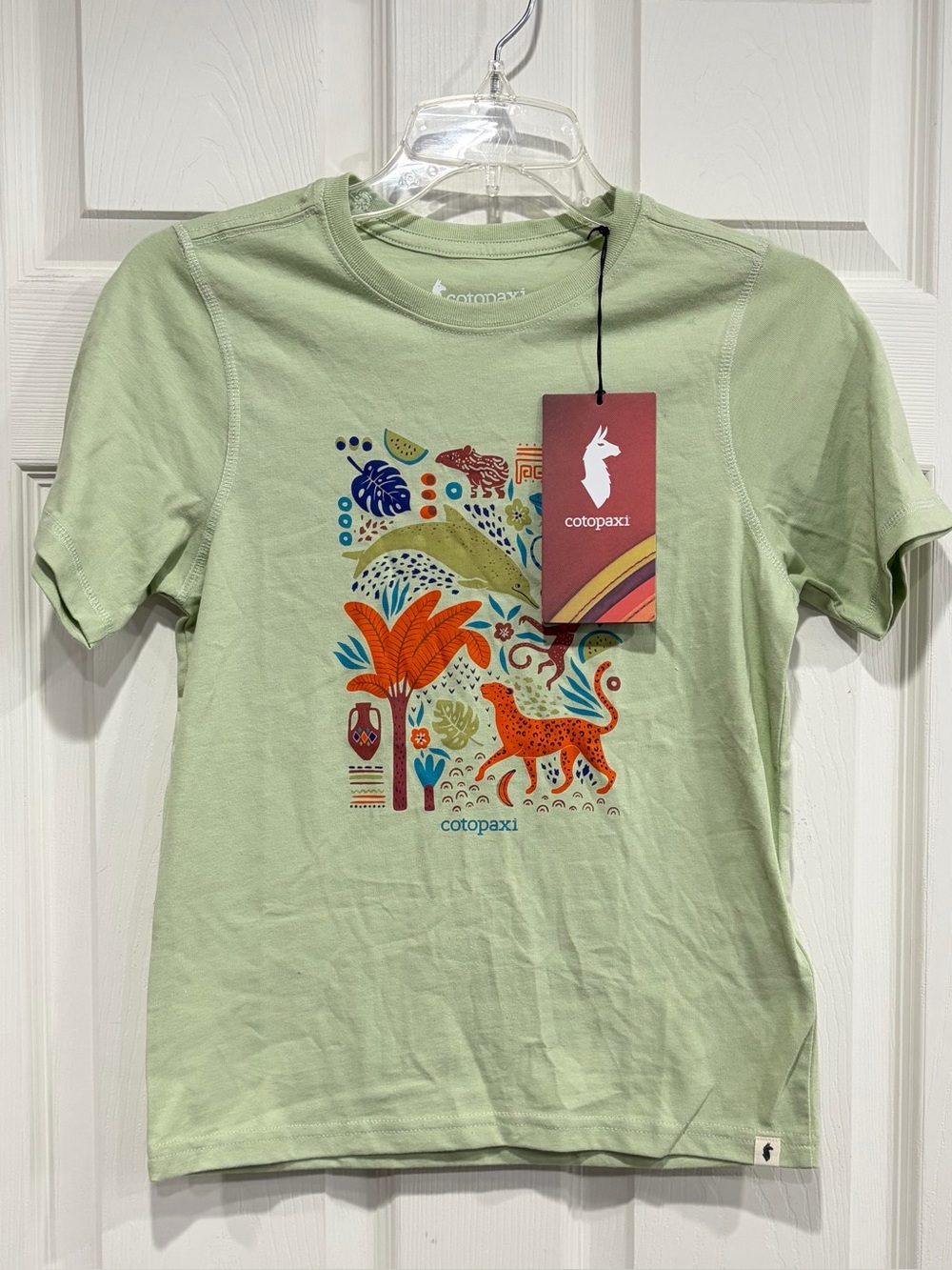 Cotopaxi Kids Medium Ecuador Vibes T-Shirt Green Tea NWT Outdoor Super Soft